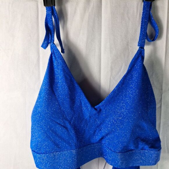 Time & Tru Two-Piece Swimming Suit Womens PLUS Sz 3X (24W-26W) Blue Glitter High - Picture 4 of 5